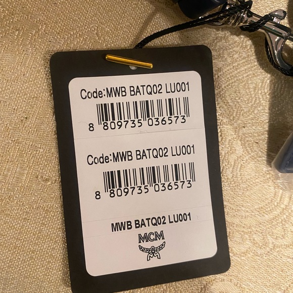 MCM BOSTON MINI VINTAGE JACQUARD MONOGRAM BLUE CANVAS & LEATHER BAG - Picture 9 of 10